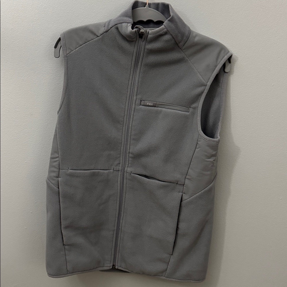 Figs Light Gray Fleece Vest